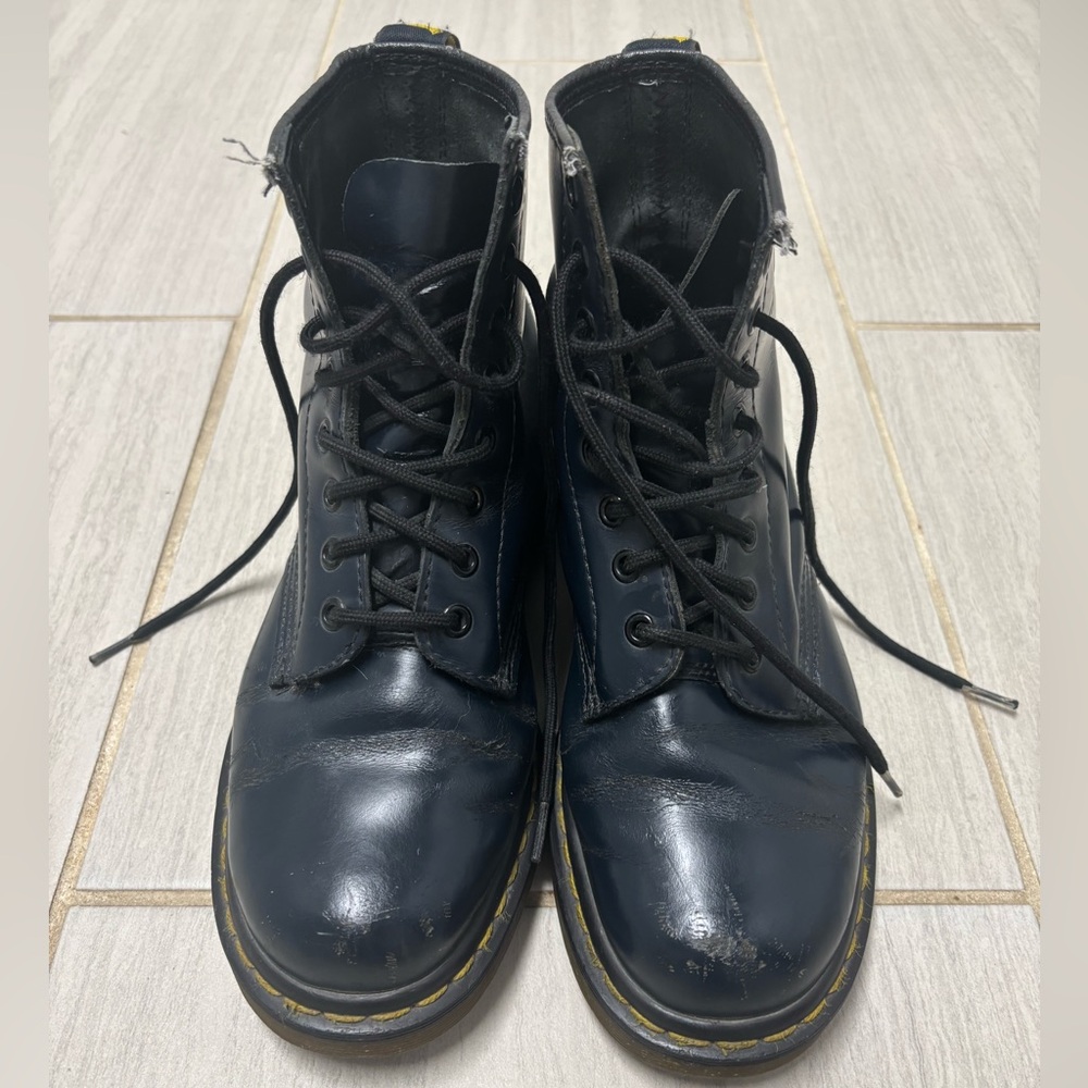 Dr. Martens Blue Leather Combat Boots